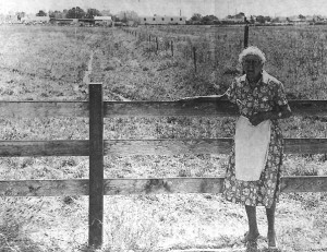 Emma, with her farm in the background.  Mercury News Archives c. 1960