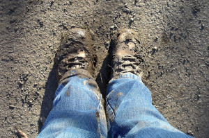 My boots were just a little muddy by the middle of the day