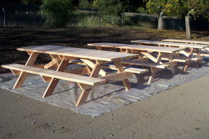 Brand new picnic benches