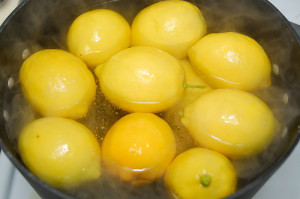The lemons are boiled for just a few minutes