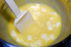 Keep stirring while the butter melts