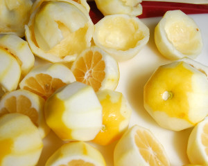 Even with the zest, pulp, and juice gone, the leftover lemon skins can be used to make pectin