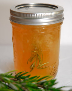 Meyer lemons, and fresh rosemary from the garden, make a beautiful, and fragrant, jelly