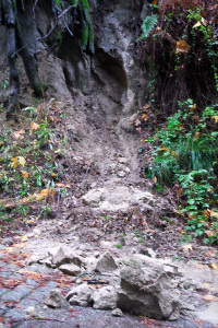 This is typical erosion on the farm in areas where the soil is loose and sandy